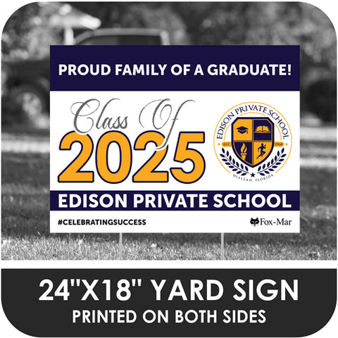 Edison Private School Logo Yard Sign - Classic Design