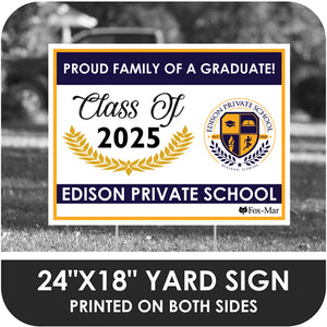 Edison Private School Logo Yard Sign - Modern Design