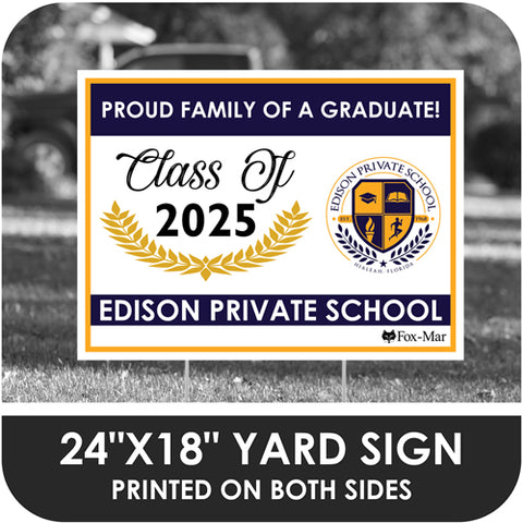 Edison Private School Logo Yard Sign - Modern Design