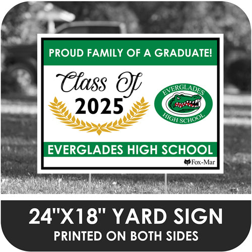Everglades High School Logo Yard Sign - Modern Design