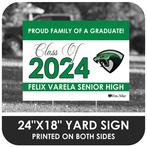 Felix Varela Senior High School Logo Yard Sign - Classic Design