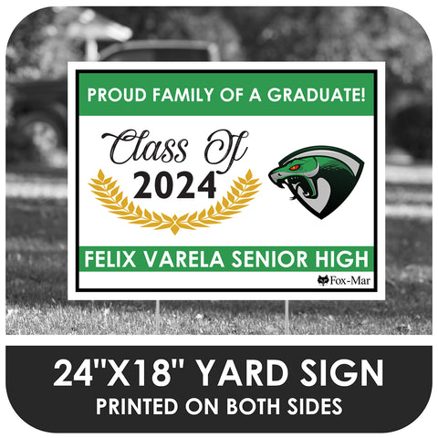 Felix Varela Senior High School Logo Yard Sign - Modern Design