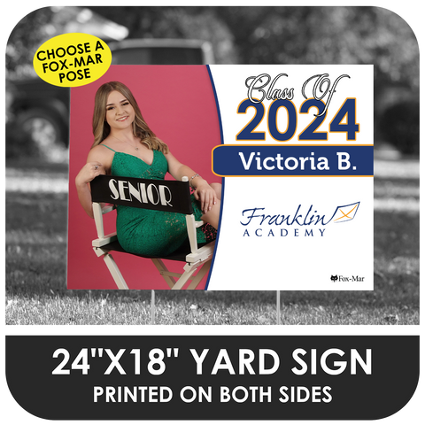 Franklin Academy Pines: Fox-Mar Pose Yard Sign - Classic Design