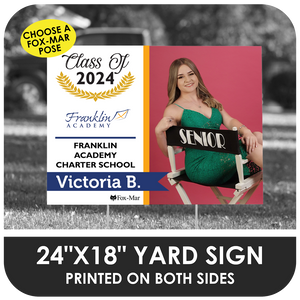 Franklin Academy Pines: Fox-Mar Pose Yard Sign - Modern Design