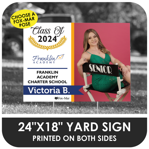 Franklin Academy Pines: Fox-Mar Pose Yard Sign - Modern Design