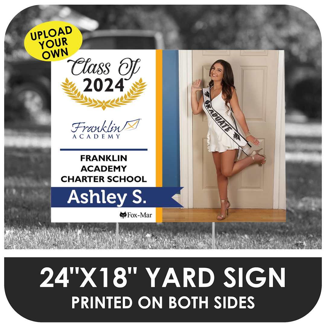 Franklin Academy Pines: Custom Photo & Name Yard Sign - Modern Design
