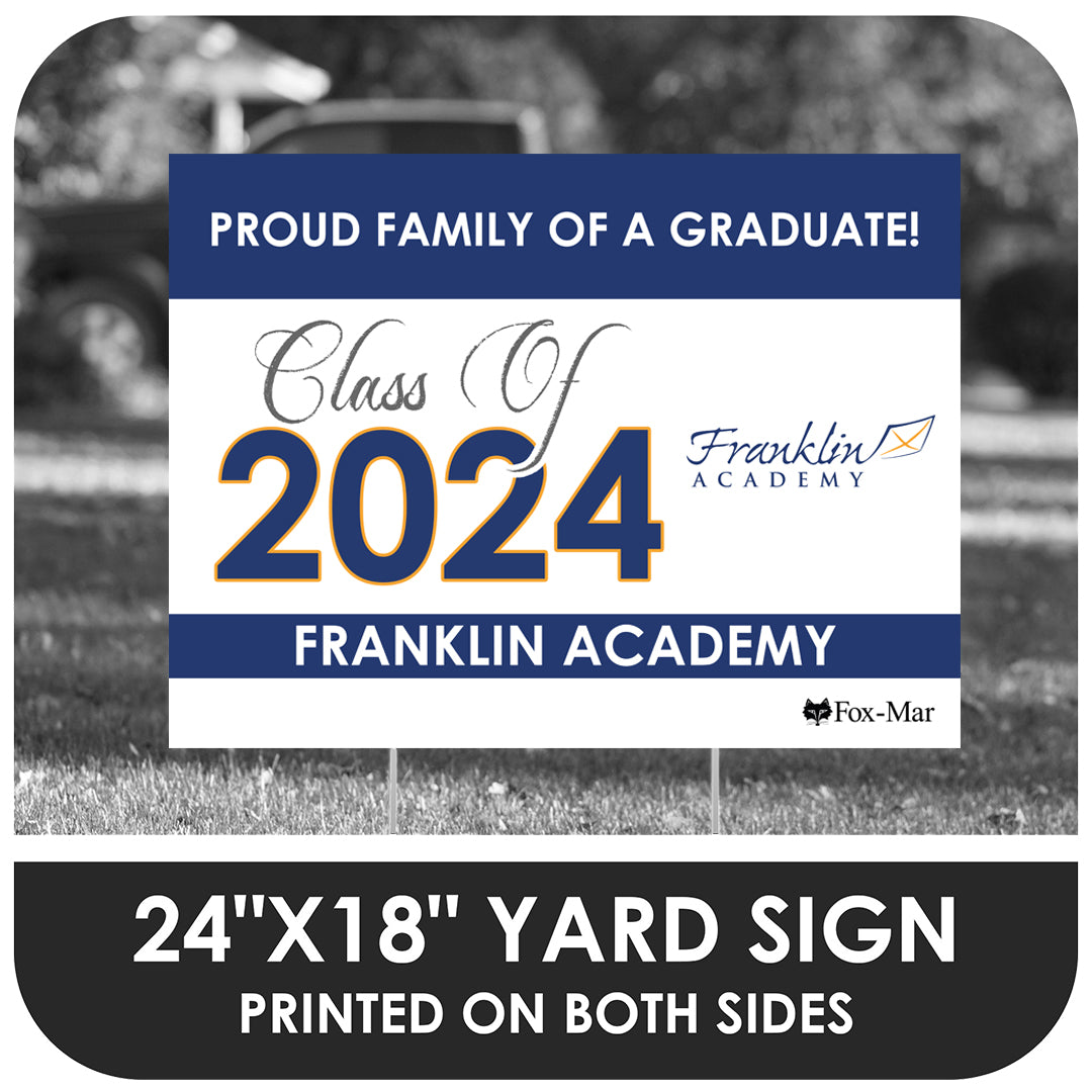 Franklin Academy Pines School Logo Yard Sign - Classic Design
