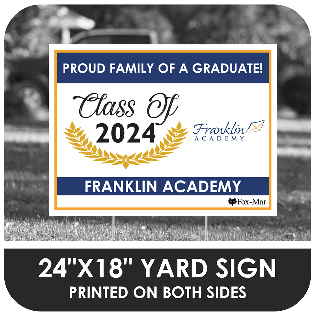 Franklin Academy Pines School Logo Yard Sign - Modern Design