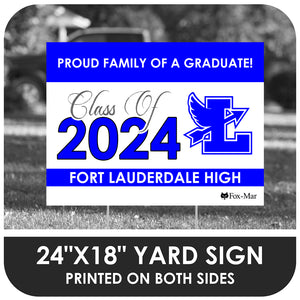 Fort Lauderdale School Logo Yard Sign - Classic Design