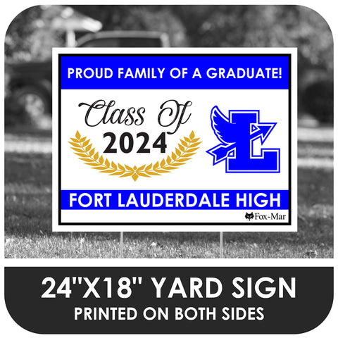 Fort Lauderdale School Logo Yard Sign - Modern Design