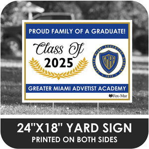 Greater Miami Adventist Academy School Logo Yard Sign - Modern Design