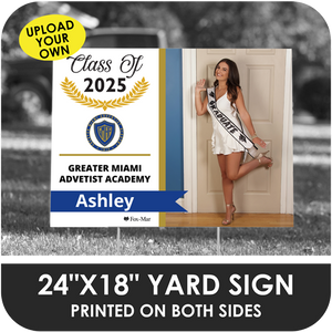 Greater Miami Adventist Academy: Custom Photo & Name Yard Sign - Modern Design