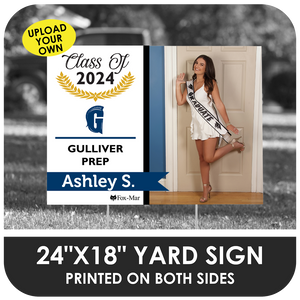 Gulliver: Custom Photo & Name Yard Sign - Modern Design