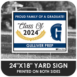 Gulliver School Logo Yard Sign - Modern Design
