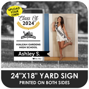 Hialeah Gardens: Custom Photo & Name Yard Sign - Modern Design