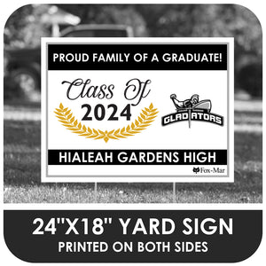 Hialeah Gardens School Logo Yard Sign - Modern Design