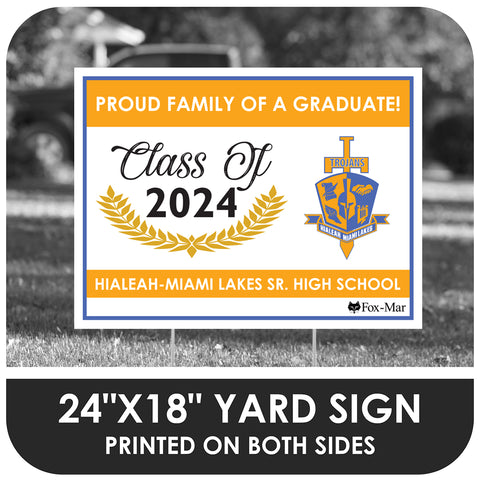 Hialeah-Miami Lakes School Logo Yard Sign - Modern Design