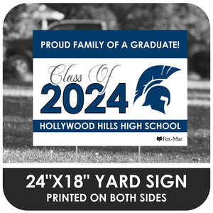 Hollywood Hills School Logo Yard Sign - Classic Design