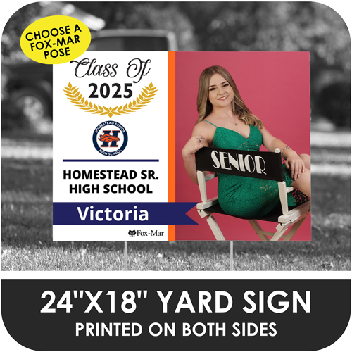 Homestead Sr. High: Fox-Mar Pose Yard Sign - Modern Design