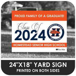 Homestead Sr. High School Logo Yard Sign - Classic Design