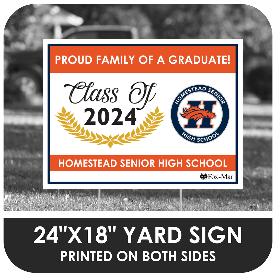 Homestead Sr. High School Logo Yard Sign - Modern Design