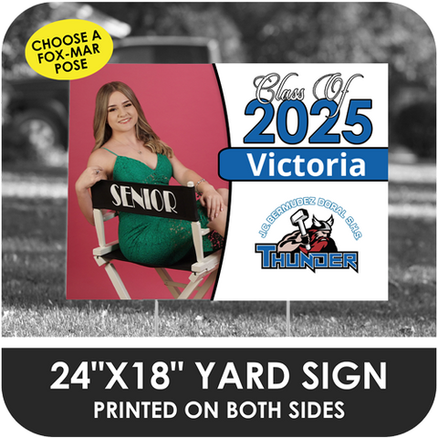 J.C.Bermudez Doral Senior High: Fox-Mar Pose Yard Sign - Classic Design