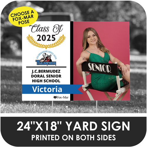 J.C.Bermudez Doral Senior High: Fox-Mar Pose Yard Sign - Modern Design