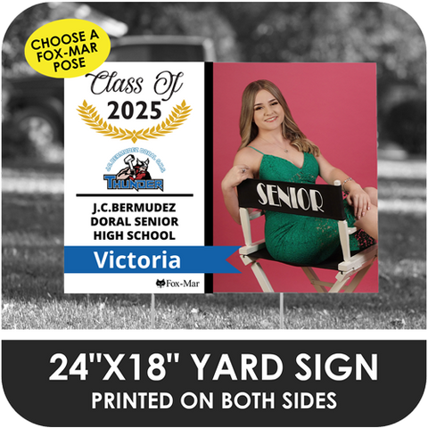 J.C.Bermudez Doral Senior High: Fox-Mar Pose Yard Sign - Modern Design