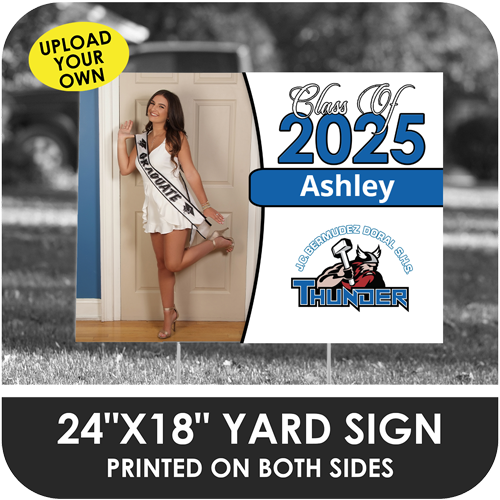 J.C.Bermudez Doral Senior High: Custom Photo & Name Yard Sign - Classic Design