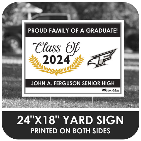 John A. Ferguson School Logo Yard Sign - Modern Design