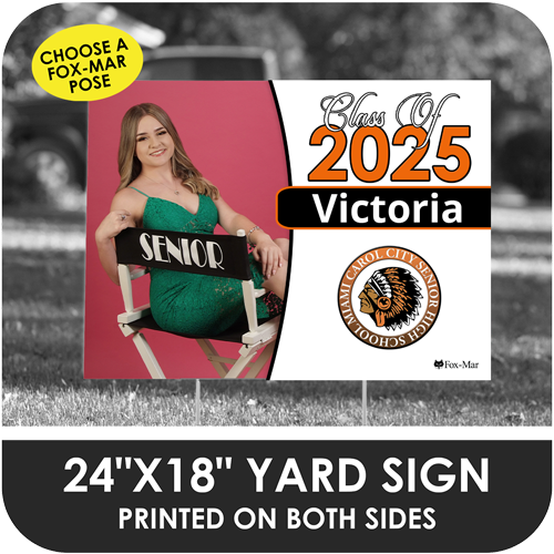 Miami Carol City Senior High: Fox-Mar Pose Yard Sign - Classic Design