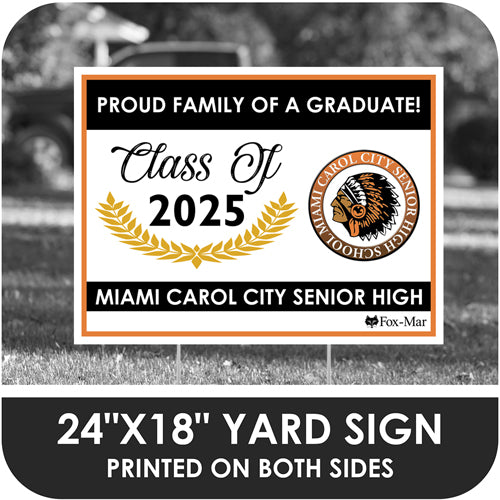 Miami Carol City Senior High School Logo Yard Sign - Modern Design
