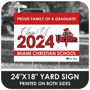 Miami Christian School Logo Yard Sign - Classic Design