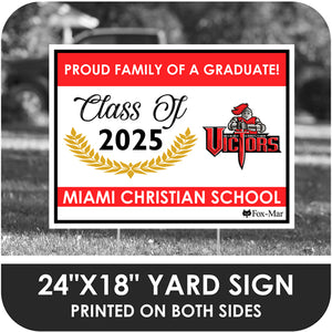 Miami Christian School Logo Yard Sign - Modern Design