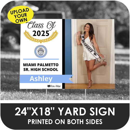 Miami Palmetto: Custom Photo & Name Yard Sign - Modern Design