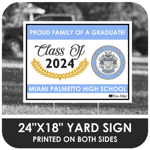 Miami Palmetto School Logo Yard Sign - Modern Design