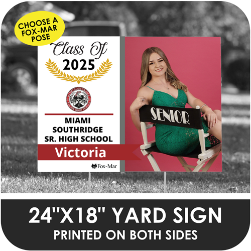 Miami Southridge Senior High: Fox-Mar Pose Yard Sign - Modern Design