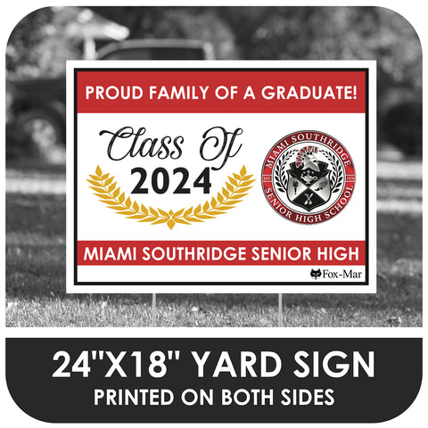 Miami Southridge Senior High School Logo Yard Sign - Modern Design