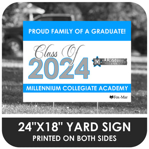 Millennium Collegiate Academy School Logo Yard Sign - Classic Design