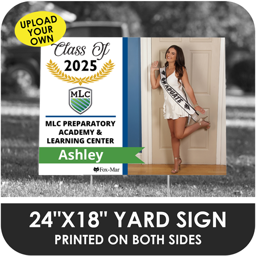 MLC Preparatory Academy: Custom Photo & Name Yard Sign - Modern Design