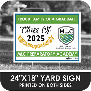 MLC Preparatory Academy School Logo Yard Sign - Modern Design