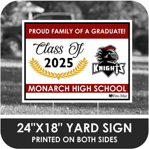 Monarch High School Logo Yard Sign - Modern Design