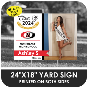 Northeast High: Custom Photo & Name Yard Sign - Modern Design