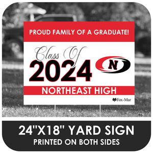 Northeast High School Logo Yard Sign - Classic Design