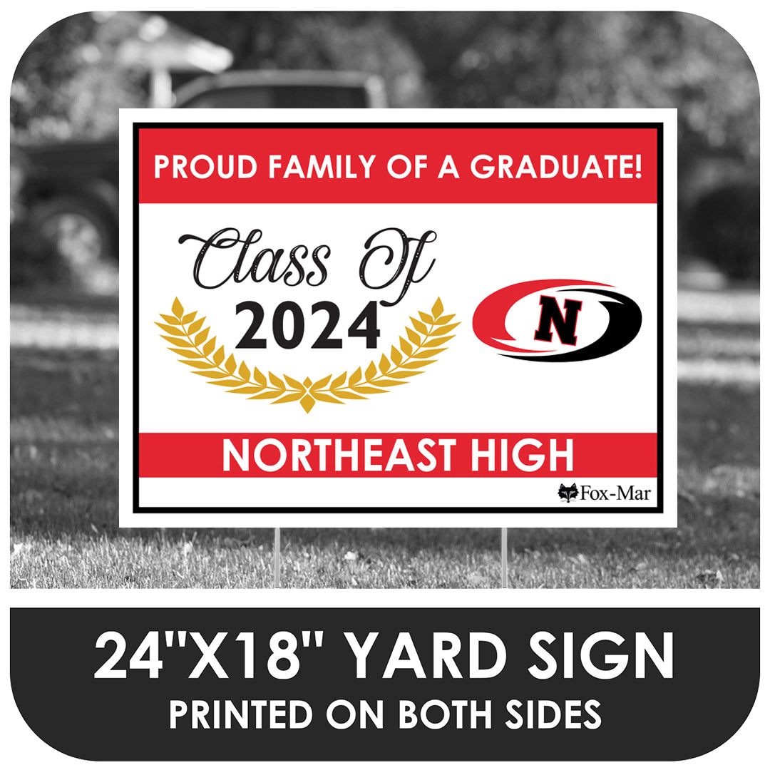Northeast High School Logo Yard Sign - Modern Design