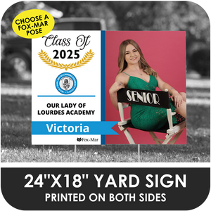 Our Lady of Lourdes: Fox-Mar Pose Yard Sign - Modern Design