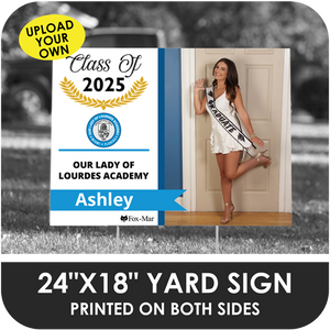 Our Lady of Lourdes: Custom Photo & Name Yard Sign - Modern Design