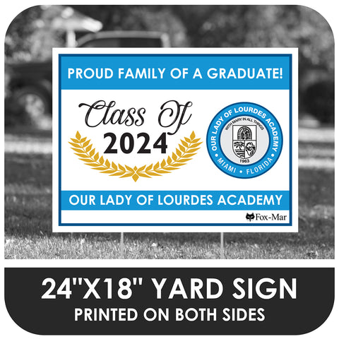 Our Lady of Lourdes School Logo Yard Sign - Modern Design
