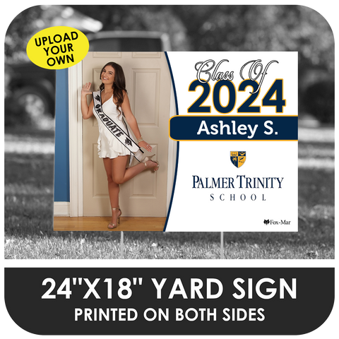 Palmer Trinity: Custom Photo & Name Yard Sign - Classic Design