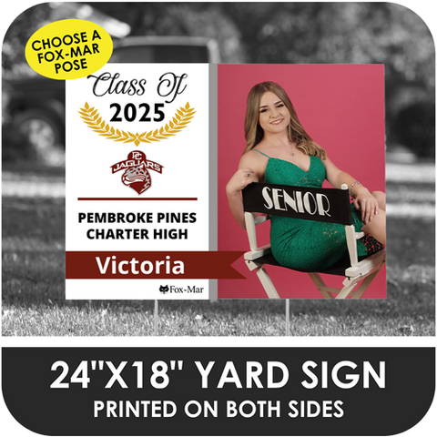 Pembroke Pines Charter High: Fox-Mar Pose Yard Sign - Modern Design